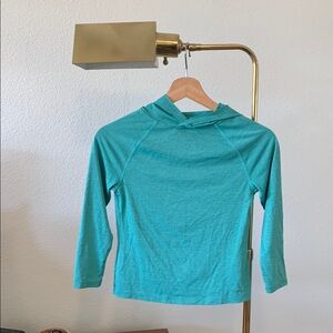 Patagonia Kids Aqua Green Blue Sun Hoodie, size small